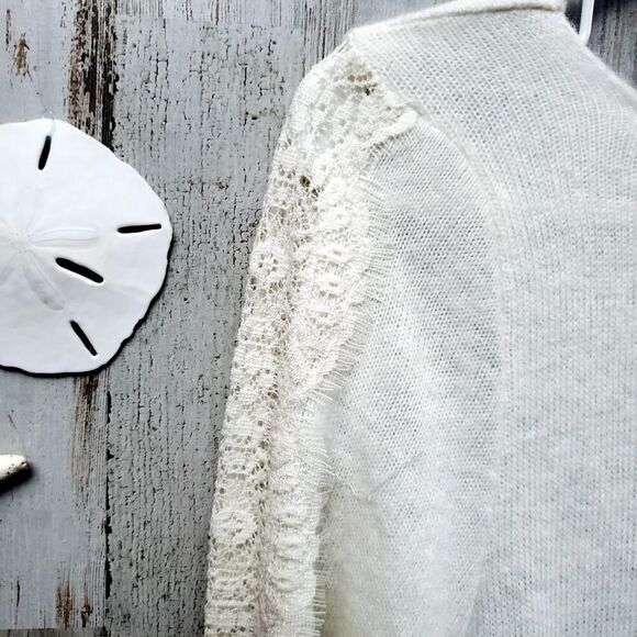 Zara Lace Sweater Ivory Size Small - Picture 5 of 9